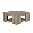 thumbnail image 6 of Magnussen Home Conrad Stone Pie Shaped Lift Top Cocktail Table With Casters, 6 of 16