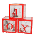 thumbnail image 1 of Red Transparent Joy Box Joy Blocks Decorations for Holiday Party Decorations, Home Decor,3 x Large Red Transparent Joy Box Joy,red, 1 of 9