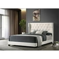 thumbnail image 2 of White Faux Leather Panel Bed with Tufted Headboard in Eastern King, 2 of 3