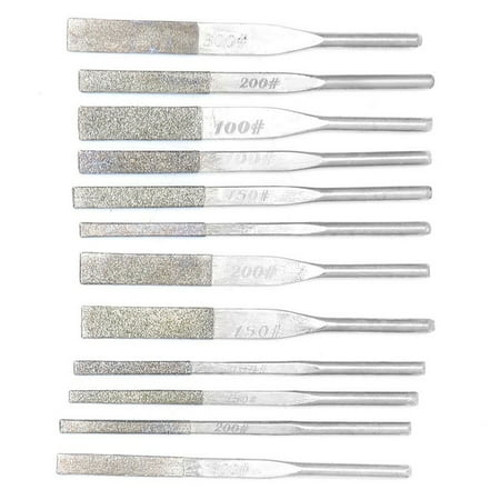 

BCLONG 12pcs 3mm Shaft Taper Files Diamond Needles Files Reciprocating Files 100-300#