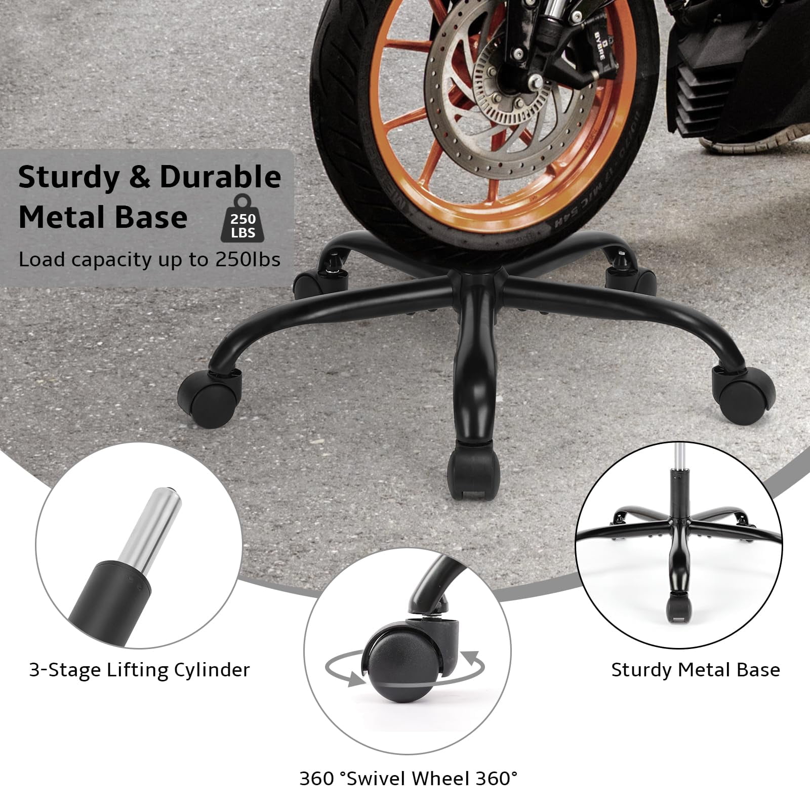 edx Adjustable Height Armless Office Desk Chair with Wheels, PU Leather Mid Back 360°Swivel Small Computer Chair, Modern Task Chair for Home Office Reading Meeting Room, Black