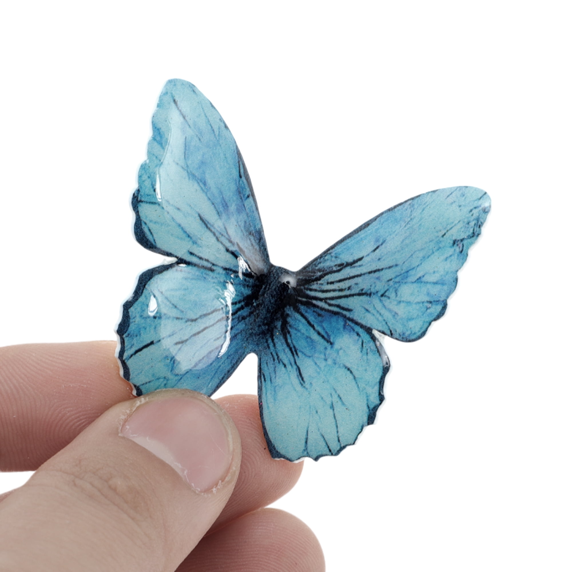 Unique Bargains Halloween Christmas Duckbill Butterfly Hair Clips 3 Pcs Blue Black