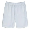 thumbnail image 6 of Haoxianjian Men's Linen Shorts Casual Elastic Waist Drawstring Short Pants Side Cutout Summer Vacation Yoga Golf Classic Fits Shorts with Pockets Beach Wear, 6 of 7