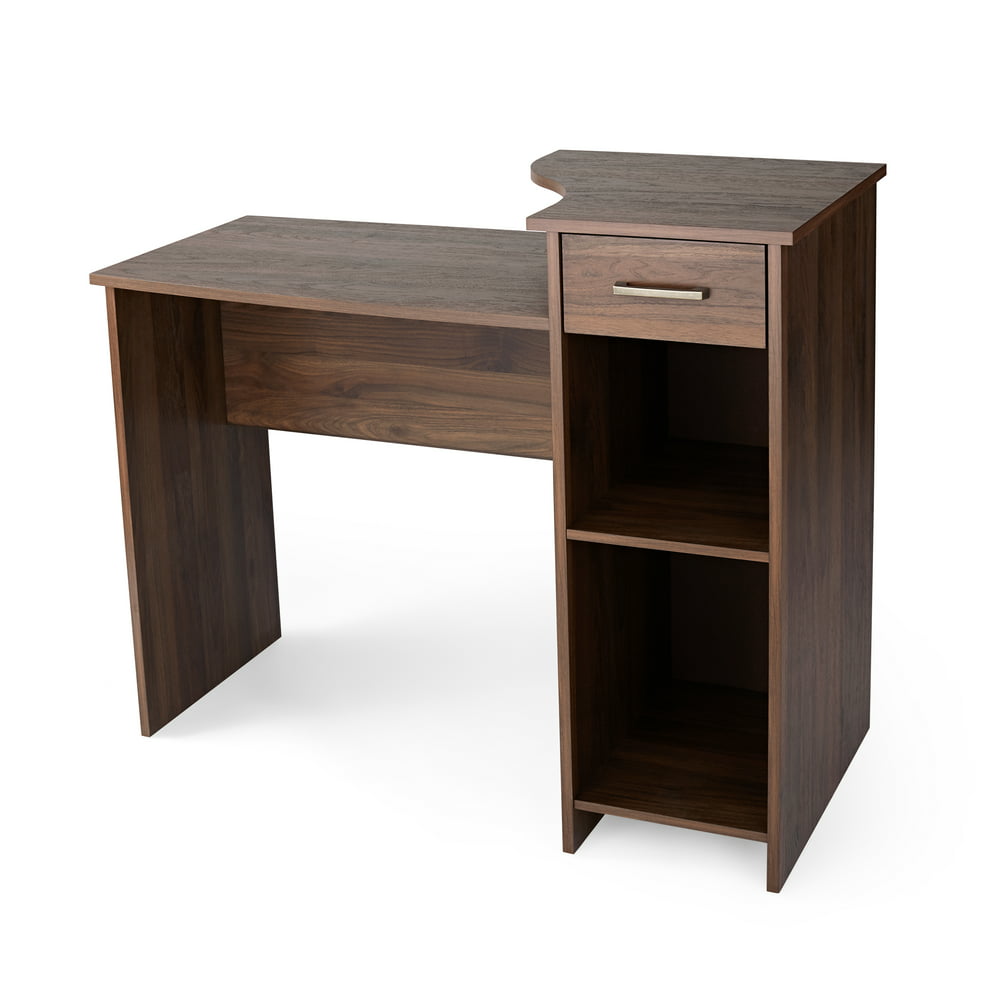 Mainstays Student Desk with Easyglide Drawer, Canyon Walnut Finish