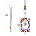 thumbnail image 3 of PU Leather Badge Holder ID Badge Holder with Lanyard for Cards & Credentials Watermelon Slice Pattern, 3 of 6