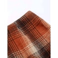 thumbnail image 6 of Womens Wool Plaid Mini Skirt Fall Winter High Waisted Bodycon Pencil Skirt Orange L, 6 of 7