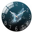 thumbnail image 4 of facefd Tempered Glass Quartz Silent Wall Clock Bedroom Decoration Butterfly, 4 of 7