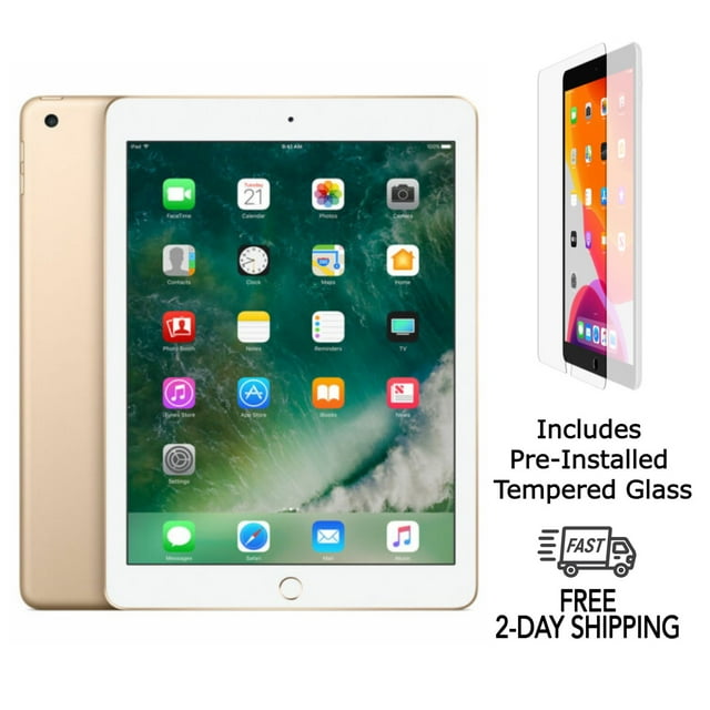 Apple iPad 5e Gén A1822 (WiFi) 32 Go Or (Grade B) avec Verre Trempé Pré-Installé
