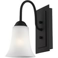 thumbnail image 5 of 5.5 inch 1 Light Black Wall Sconce with White Glass Shade, 5 of 6