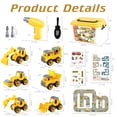 thumbnail image 2 of Chuvikid 6 in 1 Take Apart Construction Truck Toys,DIY Engineering Building Toy with Drill,City Map,Storage Box,Gift for Boys Ages 3-8, 2 of 8