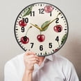 thumbnail image 6 of Yayeee Wall Clock Battery Operated 9.5" Silent Quartz Non-Ticking for Living Room Decor, Beige Cherry, 6 of 8
