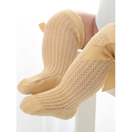 

One Opening Baby Girl Non-Slip Socks Knee High Lace Princess Socks Long Tube