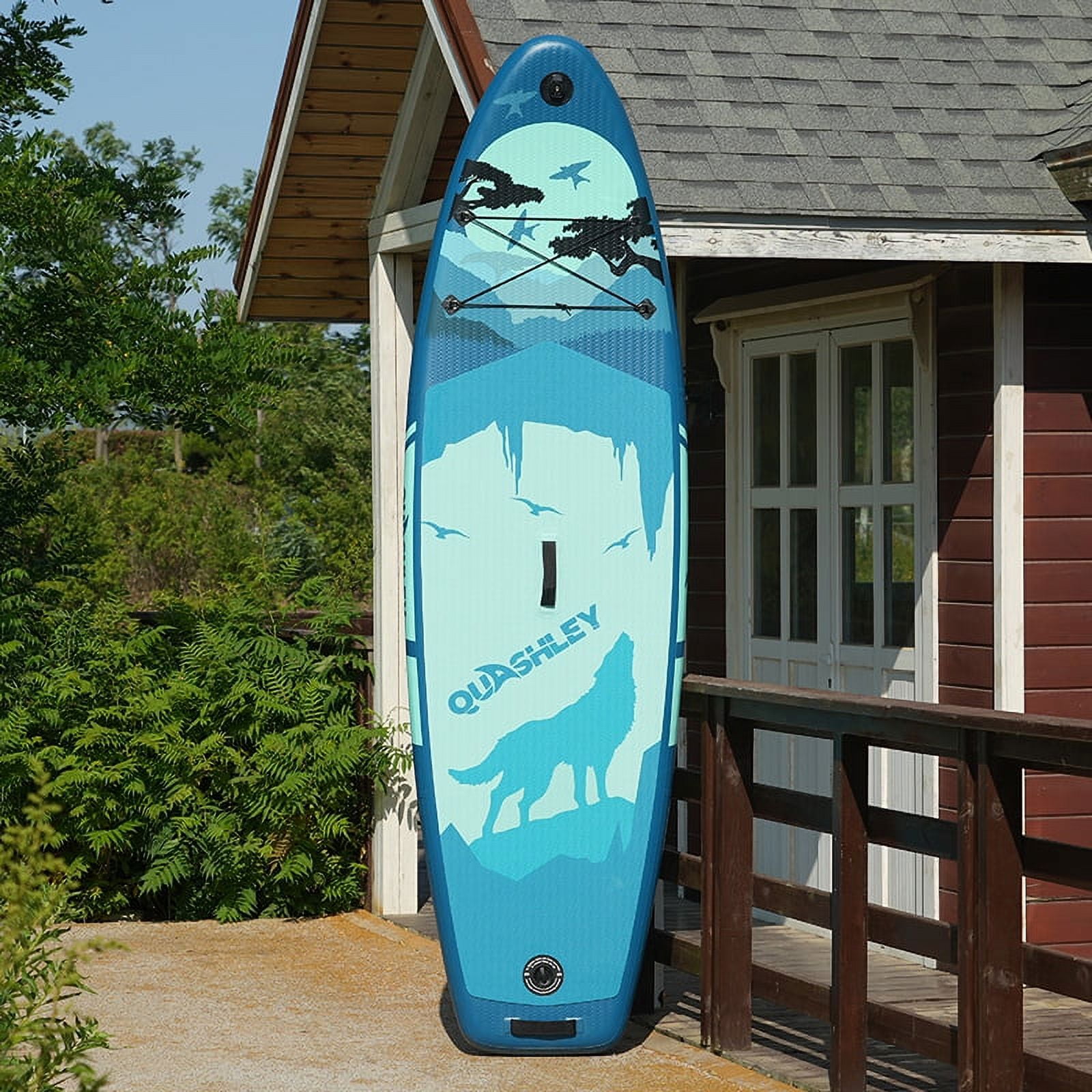 Seizeen 10'6 Paddle Board for Adult & Teen, Inflatable Paddle Board Non-slip Stand Up SUP Set with Accessories, Paddle Pump Backpack Fin Leash Repair Kit, Blue