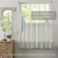 thumbnail image 4 of VHC Brands Grain Sack Aqua Blue Stripe Coastal Farmhouse Kitchen Curtain Tier Set 36x36, 4 of 7
