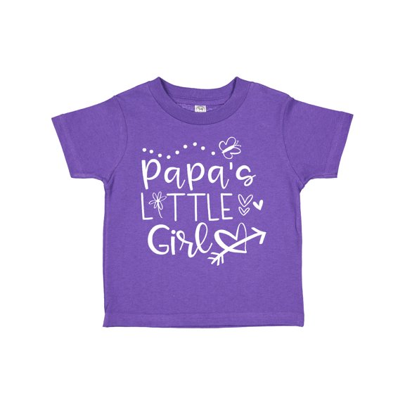 Inktastic Papa's Little Girl with Hearts Flower and Butterfly Girls Toddler T-Shirt