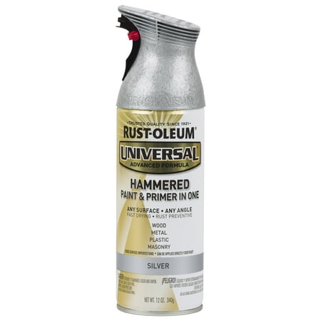 Silver, Rust-Oleum Universal All Surface Interior/Exterior Hammered Spray Paint, 12 oz