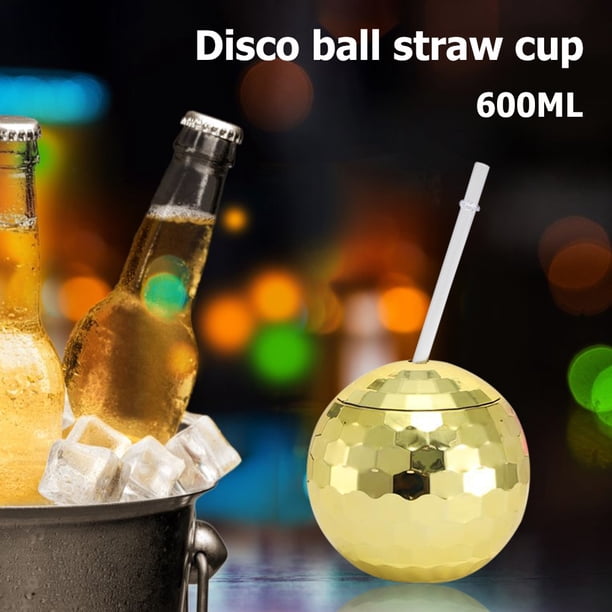 Copas de bola de discoteca únicas copa de cóctel Flash club Wdftyju nocturno Bar fiesta linterna paja copa de vino botella de té sirope para beber