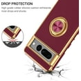 thumbnail image 4 of Pixel 7 Pro Case, Pixel 7 Pro Case with 360° Ring Holder Kickstand Magnetic Car Mount Support Shockproof Anti-Slip Protective Electroplated Case for Google Pixel 7 Pro 6.7'', Wine Red., 4 of 17