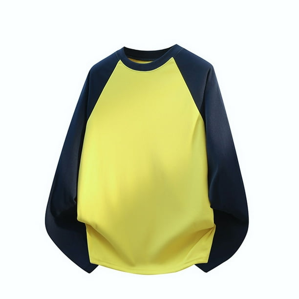 pstuiky camisas de manga larga para hombre, Sudadera deportiva de manga larga con bolsillo y color liso para hombre salir tops xxxxl