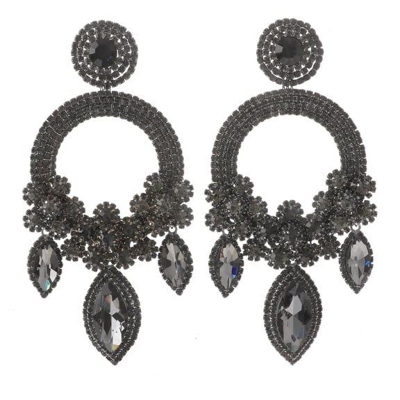 Large Rhinestone Chandelier Earrings