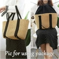 thumbnail image 4 of Straw Bags for Women, Large Tote Bag, Lightweight and Durable Straw Tote Bag, Summer Beach Handwoven Shoulder Bags for Travel Shopping, Brown, 4 of 7