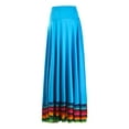 thumbnail image 3 of Kaerm Women Folklorico Dance Skirts Spanish Swing Skirt Mexican Flamenco Folk Dance Performance Sky Blue 87cm XL, 3 of 5