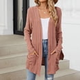 thumbnail image 5 of zaveiop Womens Oversized Open Front Cardigans Sweater Ribbed Knit Cardigan Sweater Thin Outerwear Coats with Pockets (Pink, XXL), 5 of 8