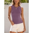 thumbnail image 4 of ANRABESS Womens High Neck Tank Tops Stretchy Sleeveless Racerback Sexy Slim Fit Basic Tee Shirts Y2K Trendy Summer Outfits Purple X-Large, 4 of 8