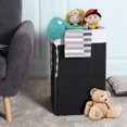thumbnail image 3 of Costway Corner Bamboo Hamper Laundry Basket Washing Cloth Bin Storage Bag Lid, 3 of 10