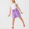 thumbnail image 2 of Kaemgyyd Kids Baby Girl Summer Clothes Fashion Heart Ruffle Sleeveless Tops Paperbag Waist Shorts Set Toddler 2 Piece Outfit 5-13 T, 2 of 7