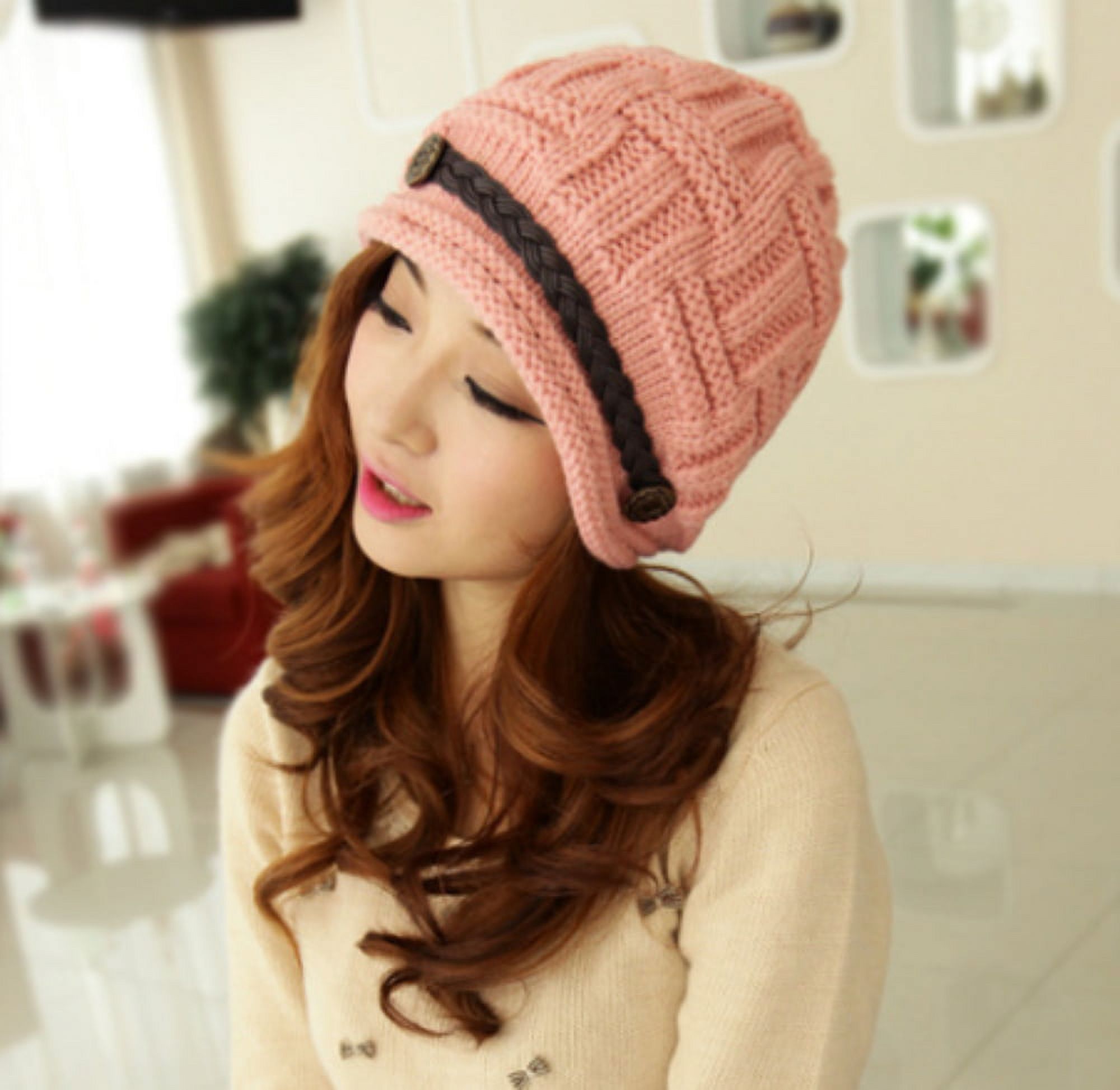 4334 Women\'s Cable Twisted Knit Stretchable Winter Beret Beanie Hat il_fullxfull.3449679497_dpol.jpg main image 2