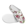 thumbnail image 3 of Picia Lilies Flowers for Women's Lamb-hug Comfy Fleece House Slippers Memory Foam, Slip-on House Shoes Indoor Outdoor-40/41, 3 of 7