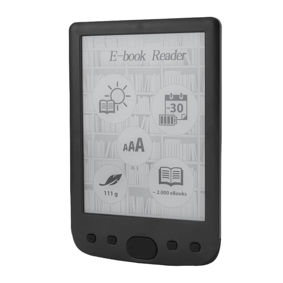 Lecteur de livre électronique de 6 pouces, lecteurs de livres électroniques à écran tactile 800x600, lecteur d'écran d'encre avec étui de protection, batterie de 2500mAh,