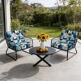 thumbnail image 3 of Outdoor Patio Cushion Covers 4 Pack Mid Century Geometric Patio Chair Cushion Covers with Ties and Zipper Abstract Modern Blue Waterproof Outdoor Seat Cushion Covers for Patio Furniture 22"x20", 3 of 6