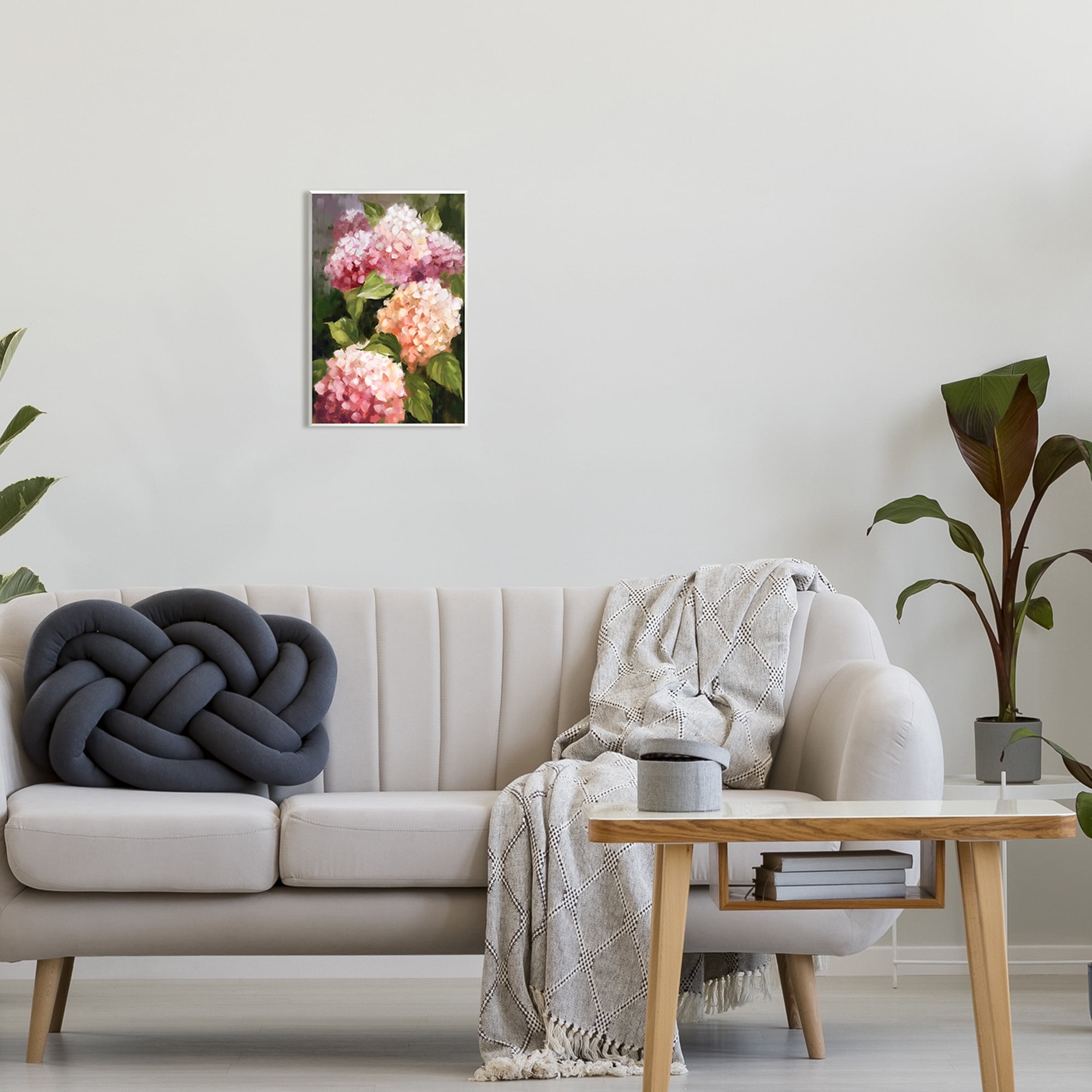 Stupell Industries Pink Hydrangea Blooms Botanical & Floral Painting Unframed Art Print Wall Art, 10 x 15
