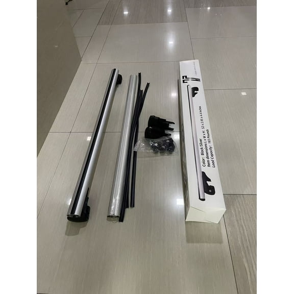 T Luggage carriers for vehicles,Cross Rail Roof Rack, 52 inches, Fits up to 46" Spans between Raised Side Rails with Gap, Pack of 2, Black/Silver