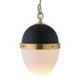 thumbnail image 6 of Evelyn&Zoe 9.13" Blackened Bronze/Brass/White Milk Metal/Glass Pendant, 6 of 7