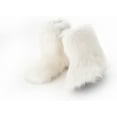 thumbnail image 3 of Faux Fur Mid-Calf Boots for Women,Furry Fluffy Round Toe Suede Snow Boots, Comfy Plush Warm Short Flat Shoes for Indoor and Outdoor Winter Wear, 3 of 11