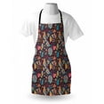 thumbnail image 3 of Flower Apron Doodle Style Colorful Floral Design with Dark Toned Background with Scattered Dots, Unisex Kitchen Bib Apron with Adjustable Neck for Cooking Baking Gardening, Multicolor, by Ambesonne, 3 of 3