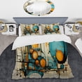 thumbnail image 2 of Designart "Teal Yellow Abstract Fractal composition Melodies I" Modern Bedding Covert Set - Fractals Teal Abstract Bed Set With 2 Shams, 2 of 6