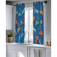 thumbnail image 5 of Cartoon Tractor Sheer Curtains 39 Inch Length 2 Panels Set for Living Room/Bedroom, Cute Beep Car Digger Shovel Truck Blue Kitchen Curtains Grommet Semi-Sheer Curtains Window Treatments 27.5"x39"x2, 5 of 7