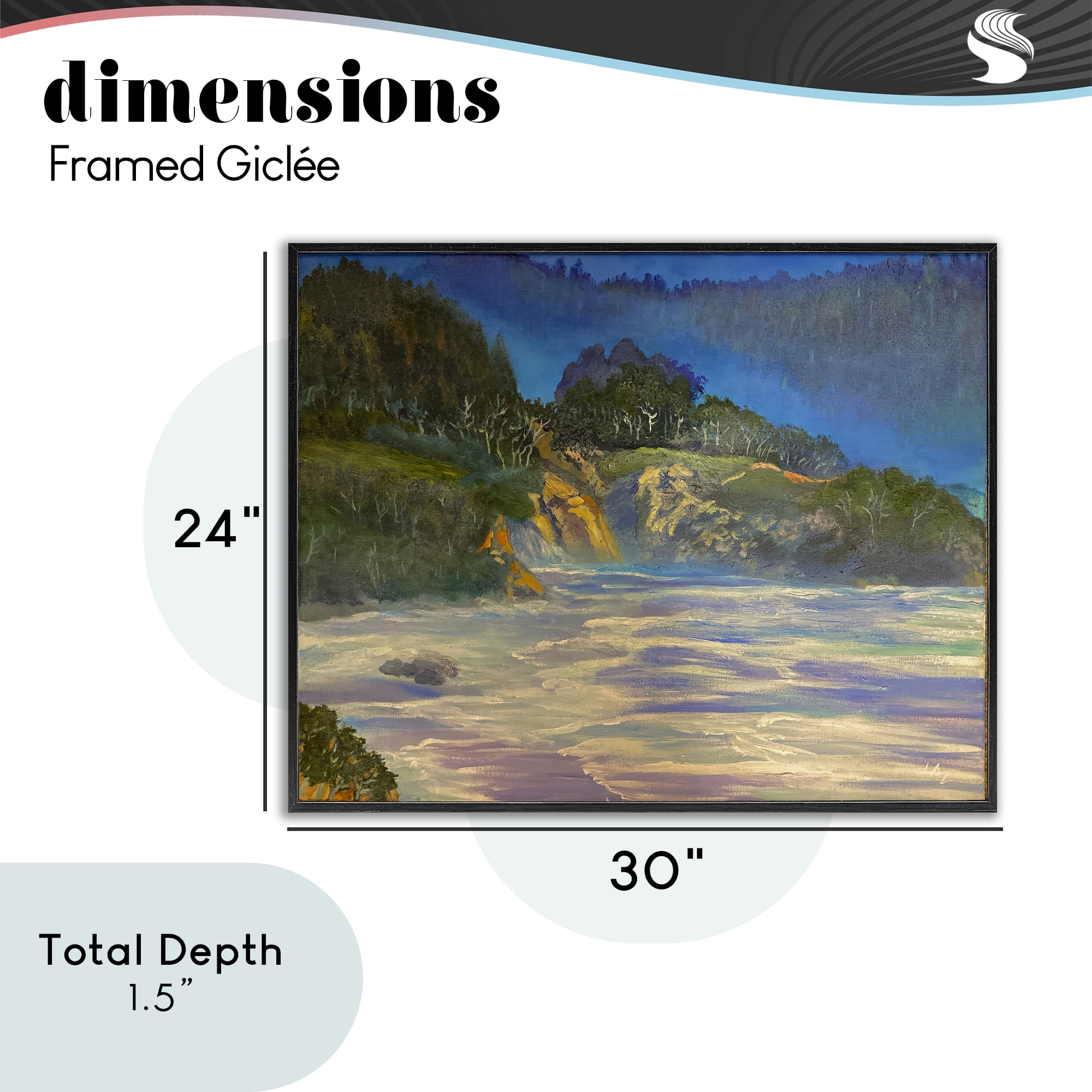Stupell Industries Natural Wilderness Coastline Black Framed Giclee Art, design by Lee Ann Zirbes