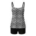 thumbnail image 3 of qucoqpe Tankini Swimsuits for Women Fashion Polka Dot Print Backless Spaghetti Strap Two Piece Modest Bathing Suits Summer Beach Swimwear with Shorts, 3 of 8
