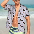 thumbnail image 3 of Fotbe Dachshund Dog Hawaiian Shirt for Men Unisex Summer Beach Casual Short Sleeve Cotton Linen Button Down Shirts-Large, 3 of 5