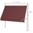 thumbnail image 3 of Outsunny 10' x 4' Retractable Awning, Freestanding & Non-Screw, Wine Red, 3 of 10
