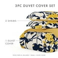 thumbnail image 6 of Noble Linens Yellow Boho Flower Reversible 3-Piece Duvet Cover Set, Full/Queen, 6 of 8