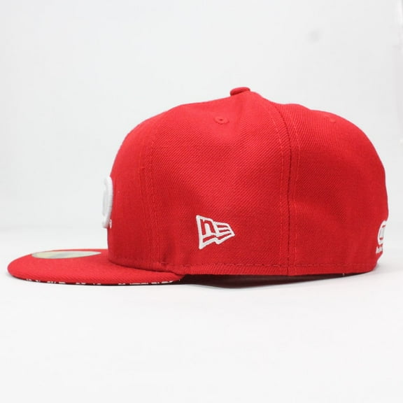 Duncan Yo-Yo Logo Fitted Baseball Cap - New Era Hat with Duncan Logo on Front and Underside of Brim (Red, 7 1/4")