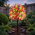 thumbnail image 6 of Artificial Multicolor Violet LED Ground Plug Flowers Tree 28 Heads Outdoor Yard Garden Decoration Spring Summer Waterproof, 6 of 7