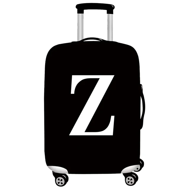 Housse de Valise Housse de Bagage Housse de Protection Valise Anti-Poussière Résistante à l'Usure Série Lettres Blanches Étui de Protection Accessoires de Voyage 8White Z m