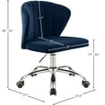 thumbnail image 3 of Meridian Furniture Finley Swivel Adjustable Navy Velvet and Chrome Office Chair, 3 of 7